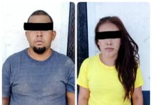 Detienen a hombre y mujer por intentar robar en negocio