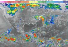 Se prevén lluvias intensas con actividad eléctrica, vientos fuertes y posible granizo