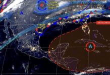 Probabilidad de chubascos acompañados de descargas eléctricas en Guanajuato