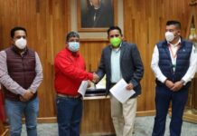 Presidente Municipal realiza la firma de convenio con CONAFOR