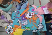 Realizan Taller de Catrinas en Preescolar Sor Juana Inés de la Cruz