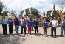 Avanza obra de pavimentación en la calle Galaxia, comunidad Ex Estación Jaral